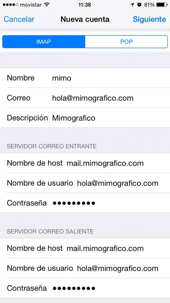 Mimográfico configuración emails ios mail3